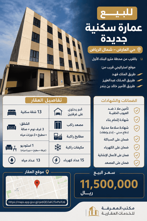 Building 750 SQM Facing West Al-Arid, North Riyadh, Riyadh