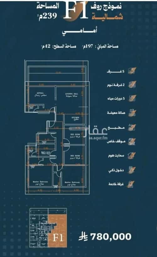 Apartment 650 SQM with 5 Bedrooms Al Rabbwah, North Jeddah, Jeddah