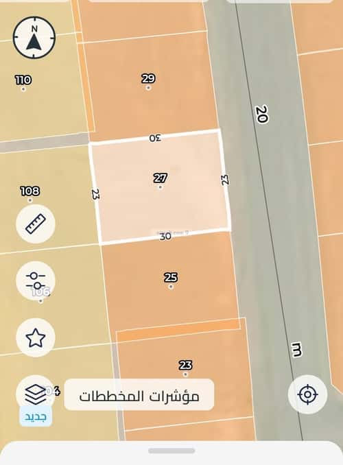 أرض 689 متر مربع شرقية على شارع 20م المطار، المدينة المنورة