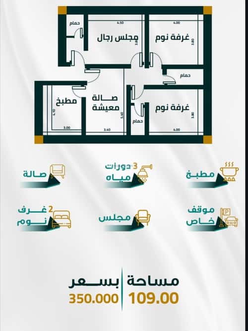 شقة 1666 متر مربع ب 3 غرف الفيحاء، جنوب جدة، جدة