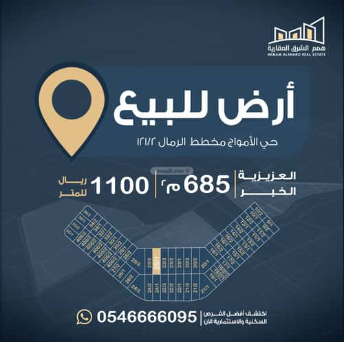 Land 414 SQM Facing East on 16m Width Street Al Lo'A Lo'A, Khobar