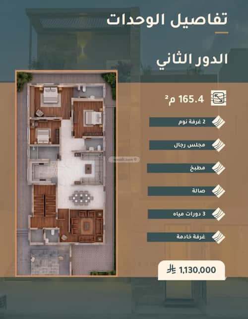 Floor 86 SQM with 2 Bedrooms Al-Arid, North Riyadh, Riyadh
