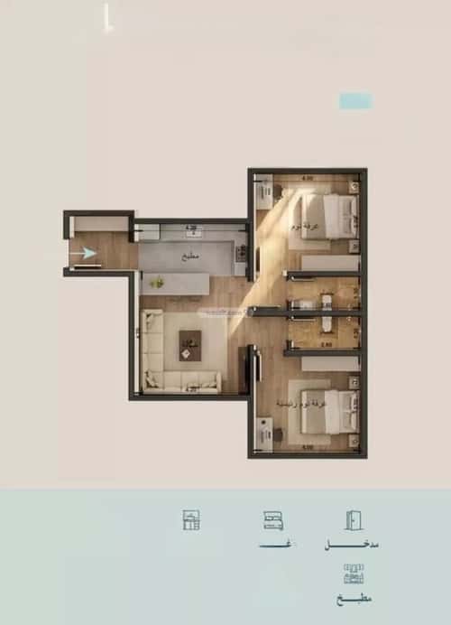 شقة 3183 متر مربع بغرفتين الياقوت، شمال جدة، جدة