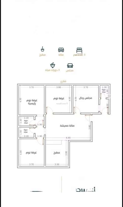 Apartment 675 SQM with 4 Bedrooms Al Rabbwah, North Jeddah, Jeddah