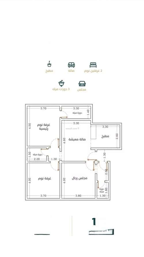 Apartment 675 SQM with 3 Bedrooms Al Rabbwah, North Jeddah, Jeddah