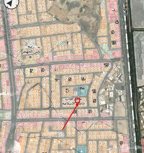 Land 580 SQM Facing North on 14m Width Street Al Arid, Madinah