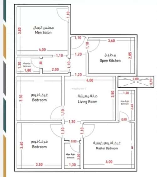 Apartment 108 SQM with 4 Bedrooms Al Nuzha, North Jeddah, Jeddah
