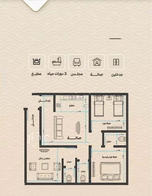 Apartment 1000 SQM with 3 Bedrooms Meshrefah, North Jeddah, Jeddah