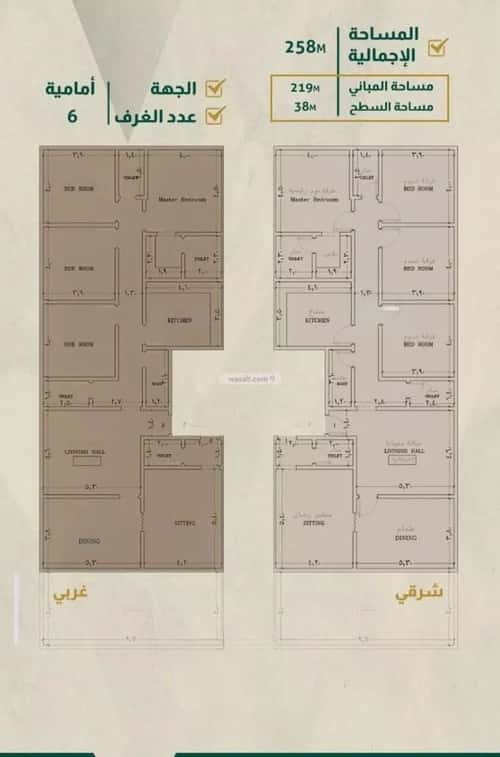 Apartment 660 SQM with 6 Bedrooms Al Salamah, North Jeddah, Jeddah
