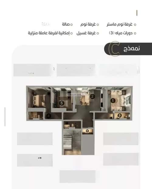 شقة 525 متر مربع ب 3 غرف النعيم، شمال جدة، جدة
