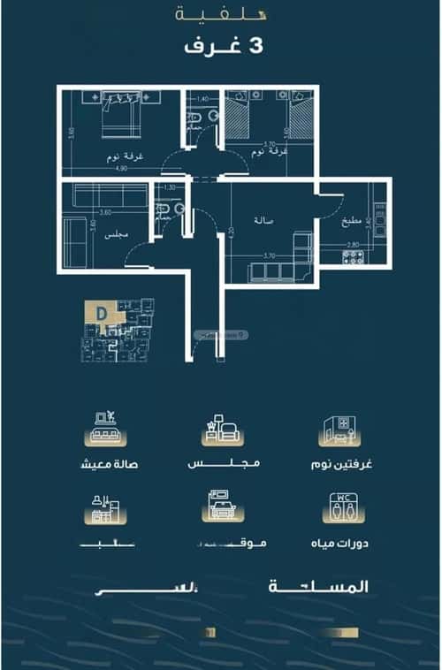 شقة 1263 متر مربع ب 3 غرف النسيم، جنوب جدة، جدة