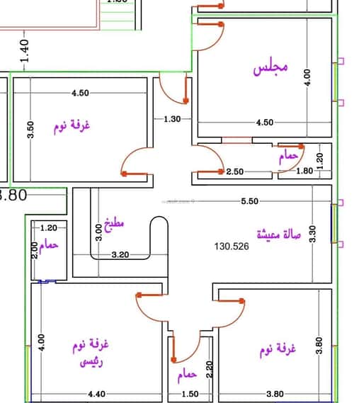 شقة 131 متر مربع ب 4 غرف المنار، شرق جدة، جدة