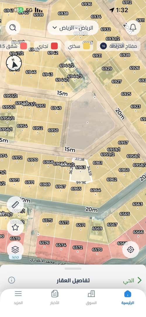 Land 1042 SQM Facing North on 15m Width Street Dahiat Namar, West Riyadh, Riyadh