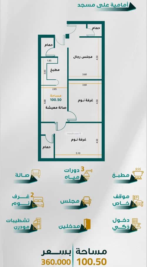 شقة ب 3 غرف الجامعة، جنوب جدة، جدة