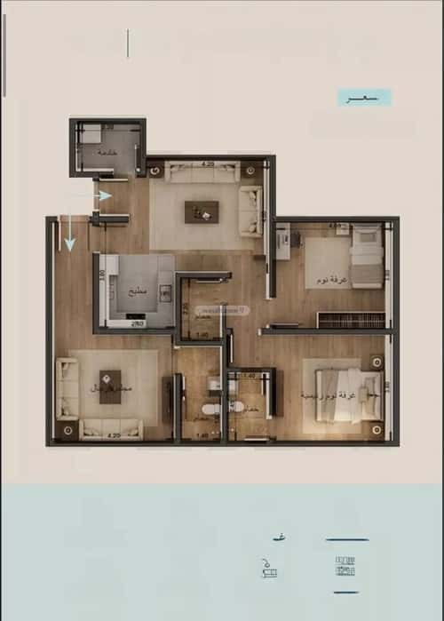 Apartment 105 SQM with 2 Bedrooms Al Yaqoot, North Jeddah, Jeddah
