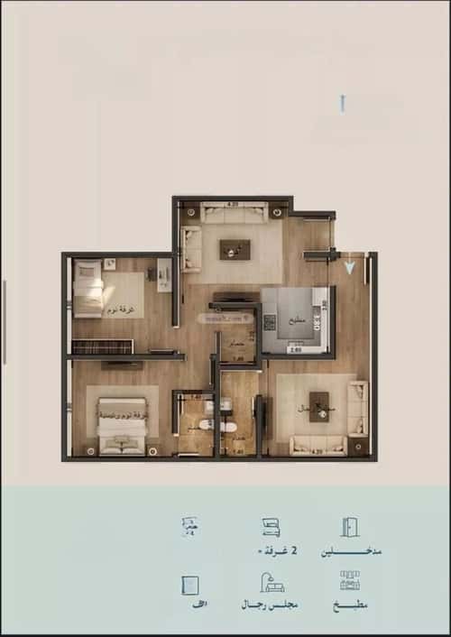 Apartment 105 SQM with 2 Bedrooms Al Yaqoot, North Jeddah, Jeddah