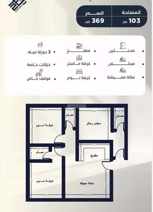 Apartment 63 SQM with 3 Bedrooms Al Nuzha, North Jeddah, Jeddah