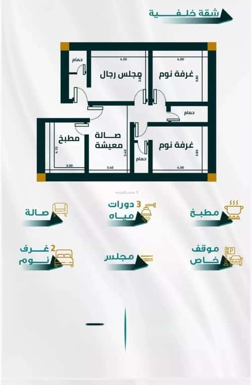 شقة 130 متر مربع ب 3 غرف الفيحاء، جنوب جدة، جدة