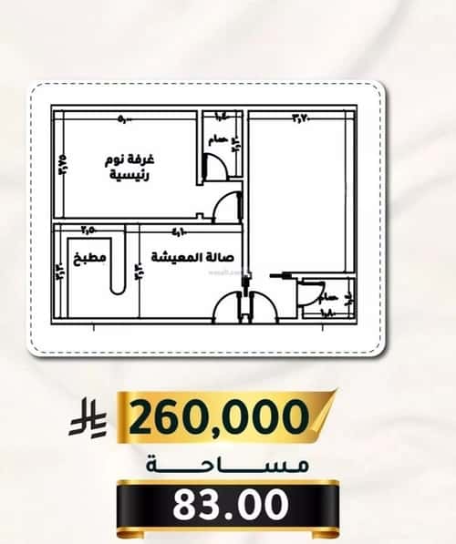 شقة 2919 متر مربع بغرفتين الثغر، جنوب جدة، جدة