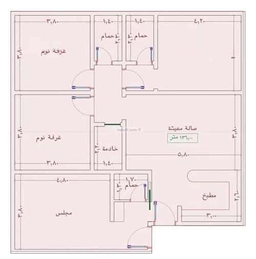 Apartment 1242 SQM with 4 Bedrooms Al Wahah, East Jeddah, Jeddah