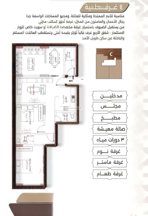 Apartment 525 SQM with 4 Bedrooms Al Naeem, North Jeddah, Jeddah