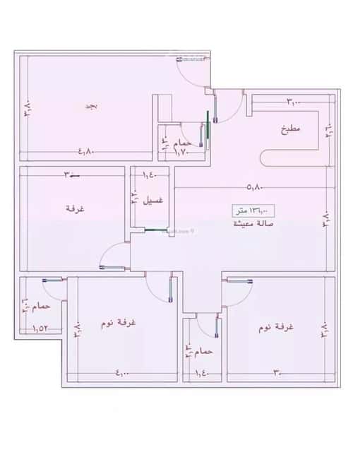 شقة 1242 متر مربع ب 4 غرف الواحة، شرق جدة، جدة