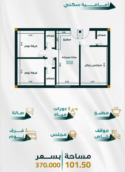 شقة ب 3 غرف الفيحاء، جنوب جدة، جدة