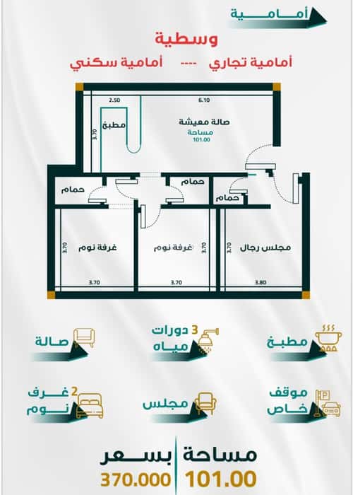 شقة ب 3 غرف الفيحاء، جنوب جدة، جدة