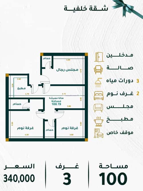 شقة 558 متر مربع ب 3 غرف مشرفة، شمال جدة، جدة