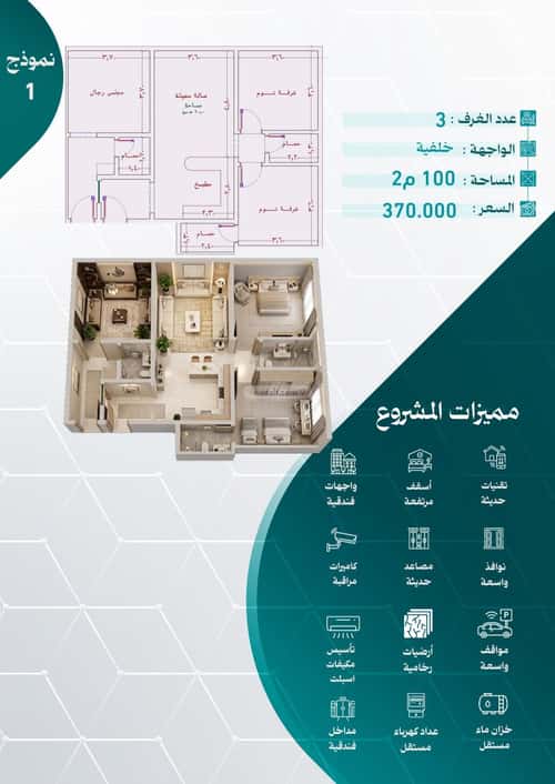 شقة 750 متر مربع ب 3 غرف النزهة، شمال جدة، جدة