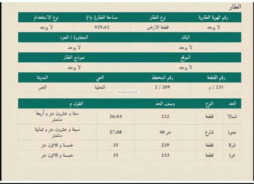 Land 929 SQM Facing South on 40m Width Street Al Marjan, Khobar