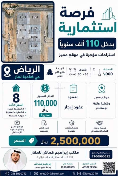 Rest House 900 SQM Facing West on 30m Width Street Al-Awaly, West Riyadh, Riyadh