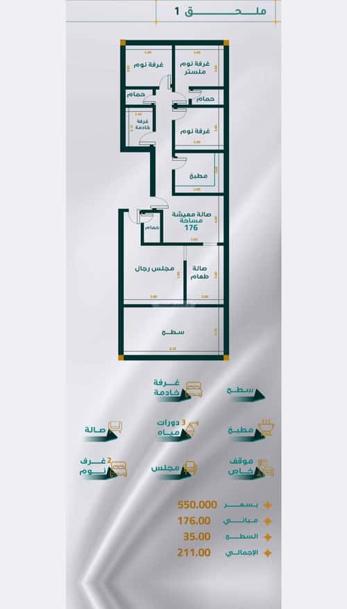 Apartment with 5 Bedrooms Mraykh, East Jeddah, Jeddah