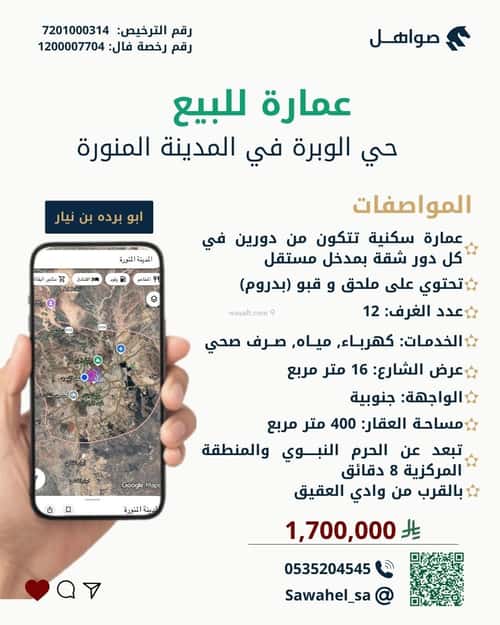 عمارة واجهة جنوبية حرة الوبرة، المدينة المنورة