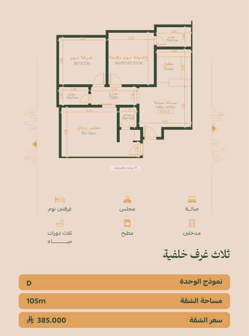 Apartment 585.87 SQM with 3 Bedrooms Al Faysaleyyah, North Jeddah, Jeddah
