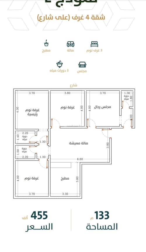 Apartment with 4 Bedrooms Al Rabbwah, North Jeddah, Jeddah