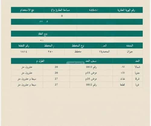 أرض 540 متر مربع جنوبية شرقية على شارع 25م المحمدية 1، جازان