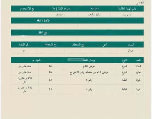 أرض 367.99 متر مربع ثلاثة شوارع على شارع 12م الروضة، جازان