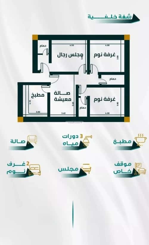 Apartment 1666.35 SQM with 3 Bedrooms Al Faiha|A, South Jeddah, Jeddah