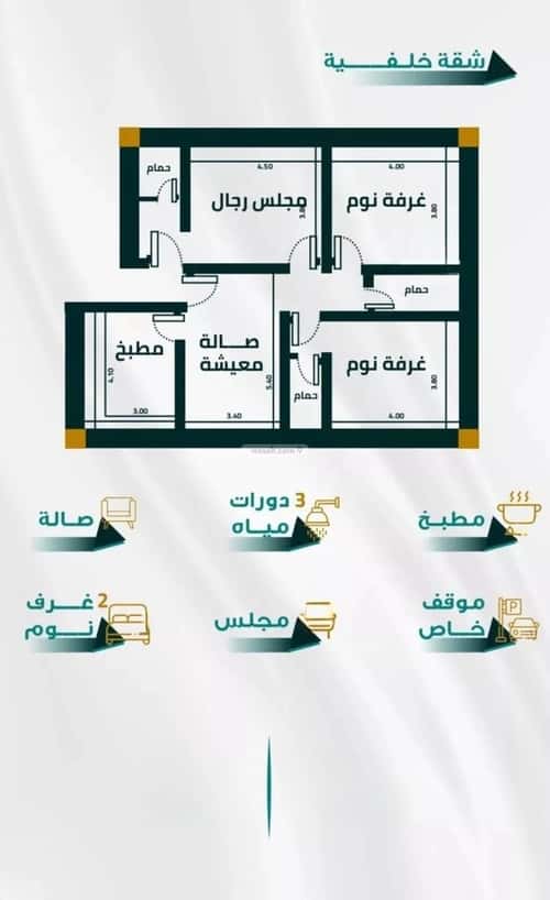 شقة 1666.35 متر مربع ب 3 غرف الفيحاء، جنوب جدة، جدة