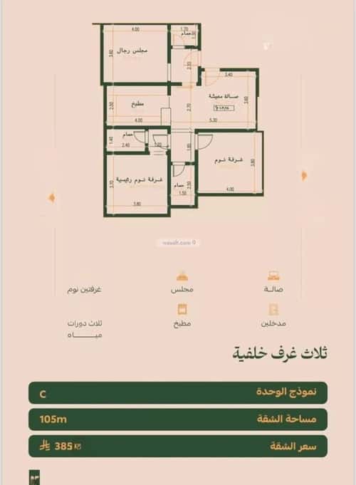 Apartment 585.87 SQM with 3 Bedrooms Al Faysaleyyah, North Jeddah, Jeddah