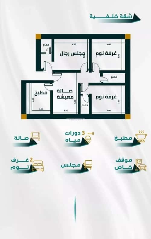 شقة 1666.35 متر مربع ب 3 غرف الفيحاء، جنوب جدة، جدة