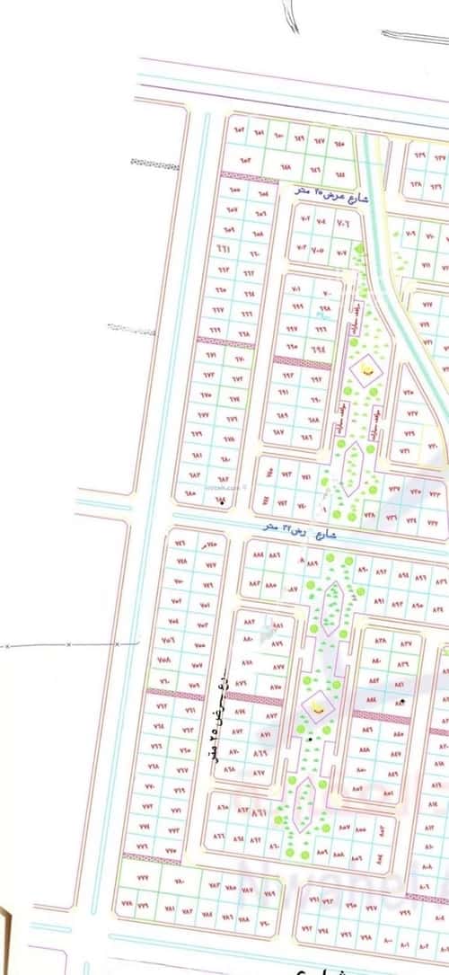 Land 900 SQM Facing West on 25m Width Street Al-Ghadeer, North Jeddah, Jeddah
