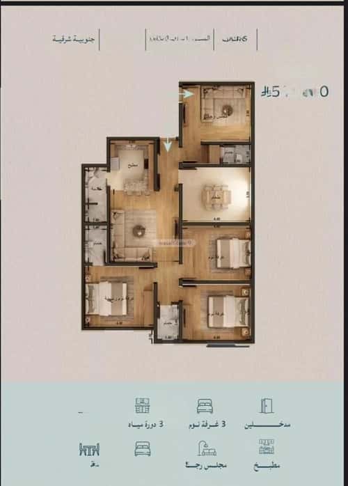 Apartment 3183.28 SQM with 6 Bedrooms Al Yaqoot, North Jeddah, Jeddah