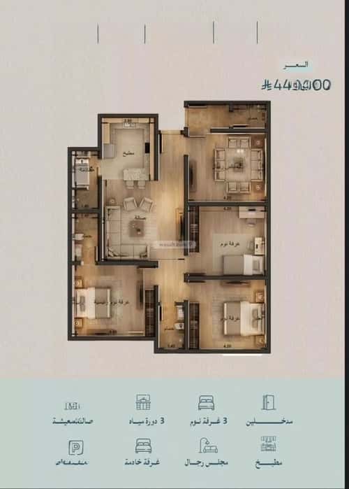 Apartment 3183.28 SQM with 6 Bedrooms Al Yaqoot, North Jeddah, Jeddah