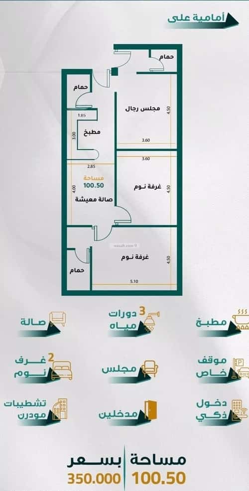 شقة 1260 متر مربع ب 3 غرف الجامعة، جنوب جدة، جدة