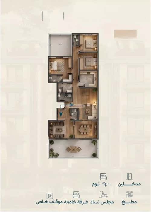 Apartment 3183.28 SQM with 6 Bedrooms Al Yaqoot, North Jeddah, Jeddah