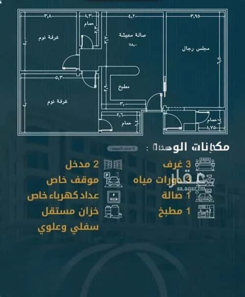 شقة 1496.9 متر مربع ب 3 غرف الصواري، شمال جدة، جدة