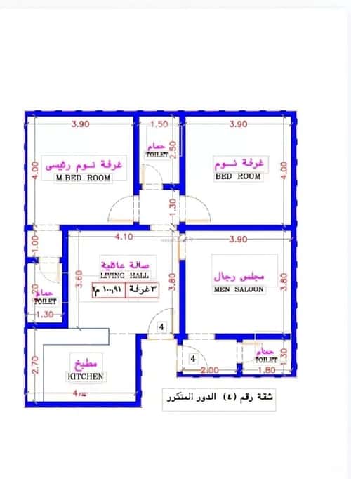 Apartment 675 SQM with 3 Bedrooms Al Rabbwah, North Jeddah, Jeddah