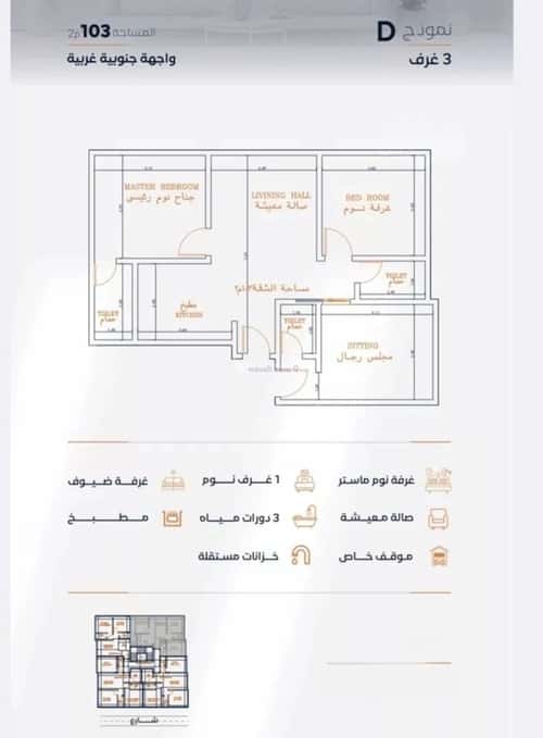 Apartment 625 SQM with 3 Bedrooms Al Faysaleyyah, North Jeddah, Jeddah
